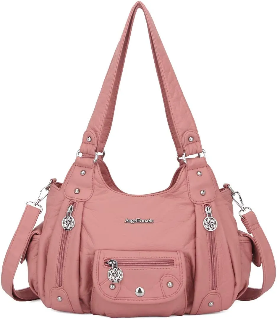 Angel Barcelo Womens Purses and Handbags PU Leather Shoulder Bag Fashion Hobo Bags for Girls