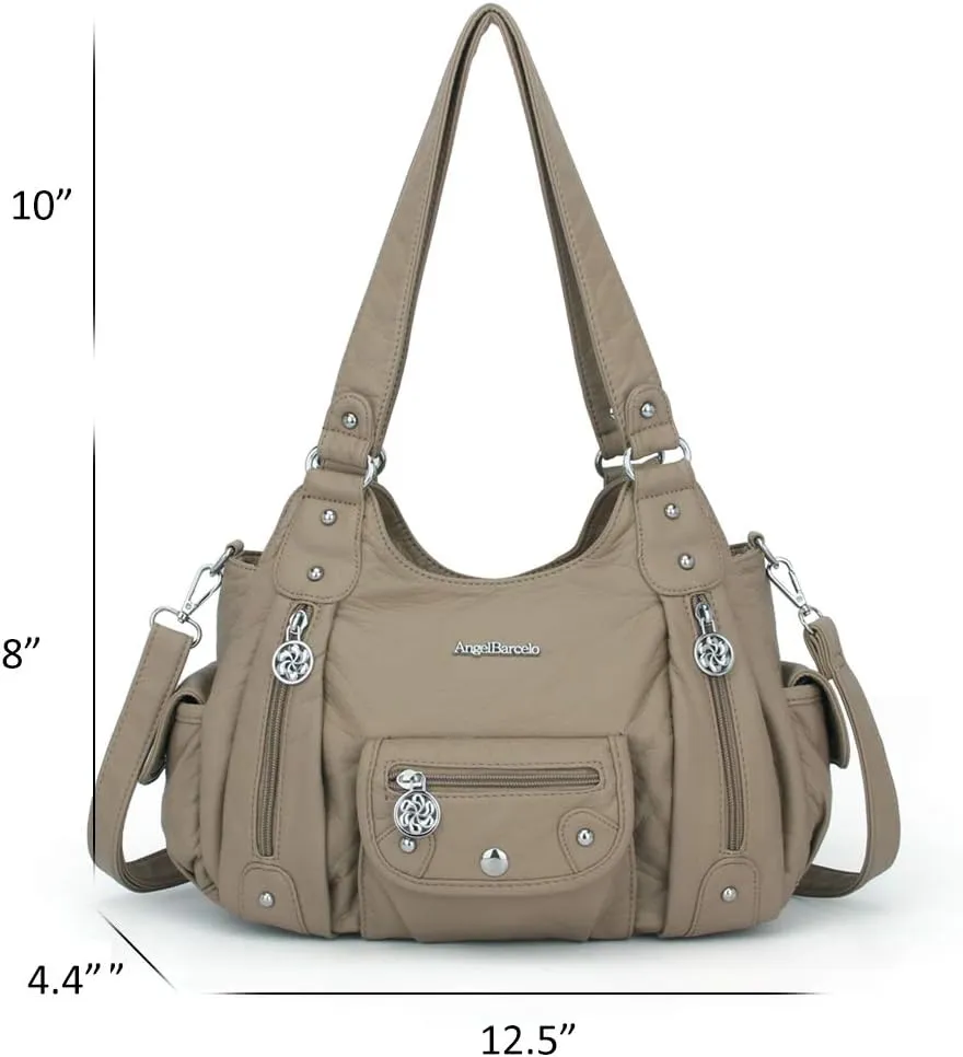Angel Barcelo Womens Purses and Handbags PU Leather Shoulder Bag Fashion Hobo Bags for Girls