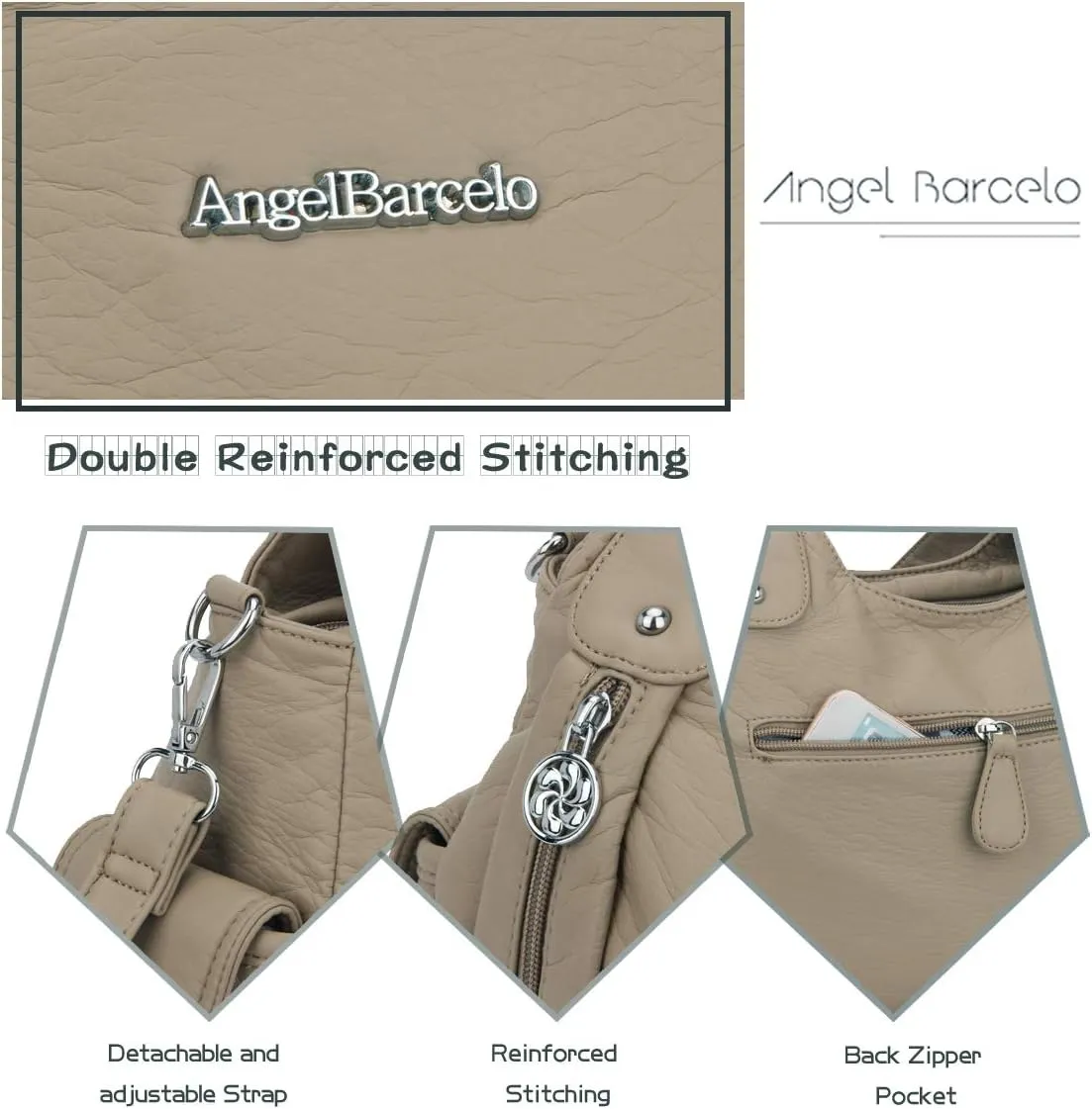 Angel Barcelo Womens Purses and Handbags PU Leather Shoulder Bag Fashion Hobo Bags for Girls