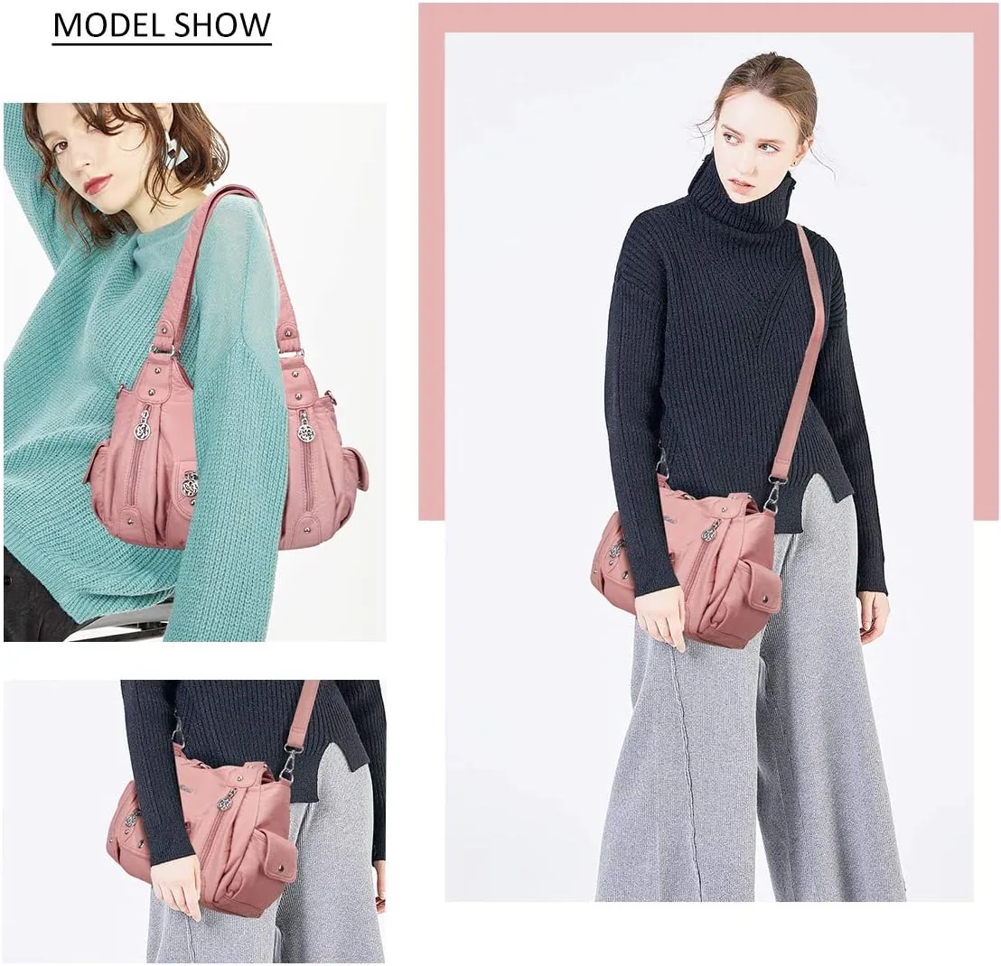 Angel Barcelo Womens Purses and Handbags PU Leather Shoulder Bag Fashion Hobo Bags for Girls