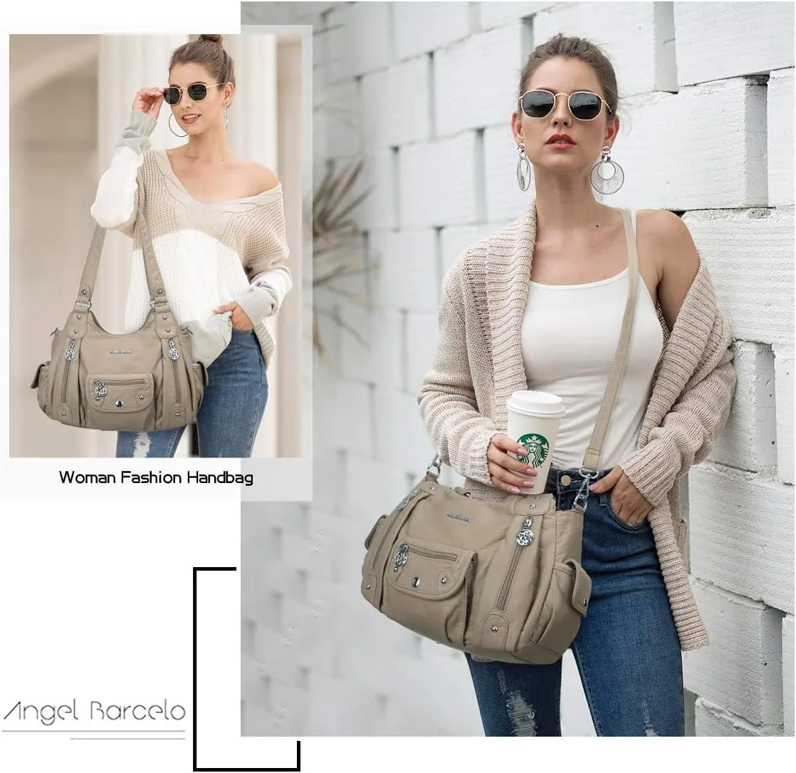 Angel Barcelo Womens Purses and Handbags PU Leather Shoulder Bag Fashion Hobo Bags for Girls