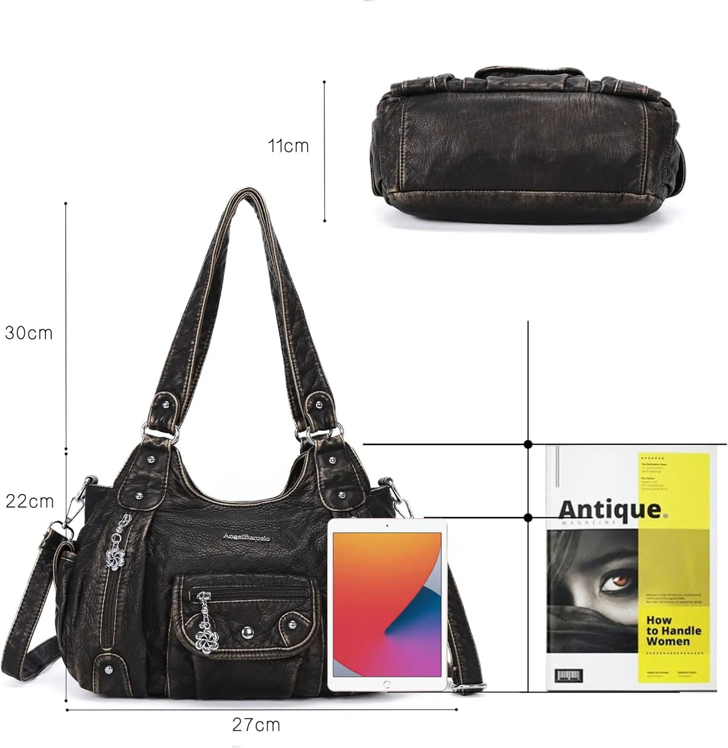 Angel Barcelo Womens Purses and Handbags PU Leather Shoulder Bag Fashion Hobo Bags for Girls