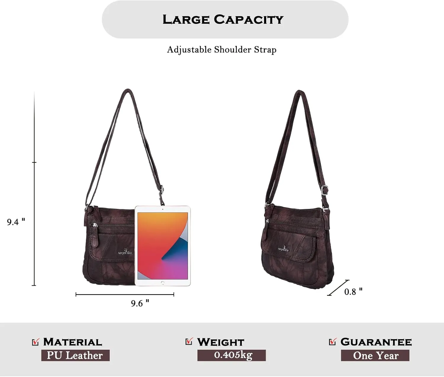 Angel Kiss Crossbody Bags for Women PU Leather Shoulder Handbag Ladies Purses and Handbag with adjustable Strap