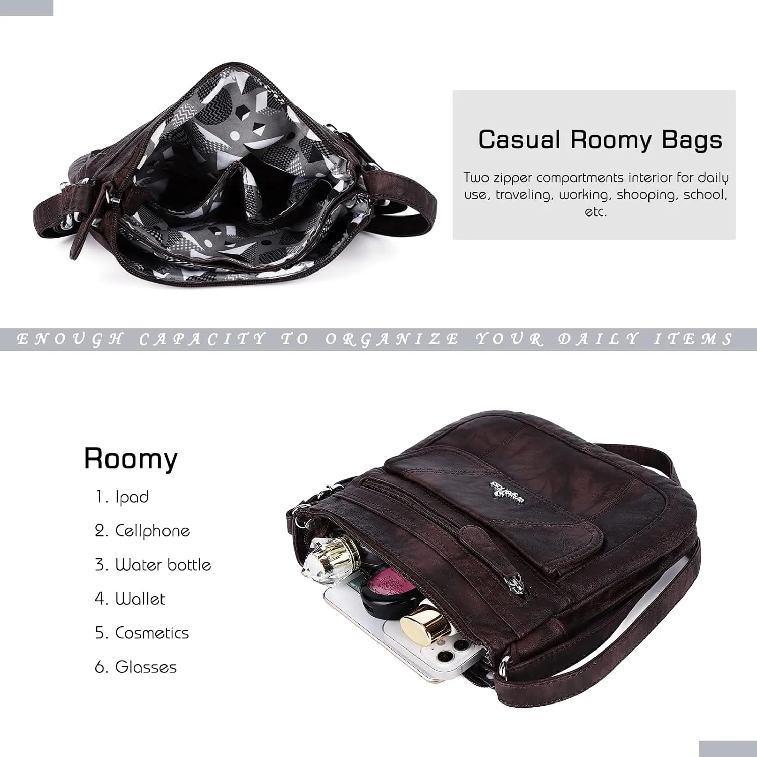 Angel Kiss Crossbody Bags for Women PU Leather Shoulder Handbag Ladies Purses and Handbag with adjustable Strap