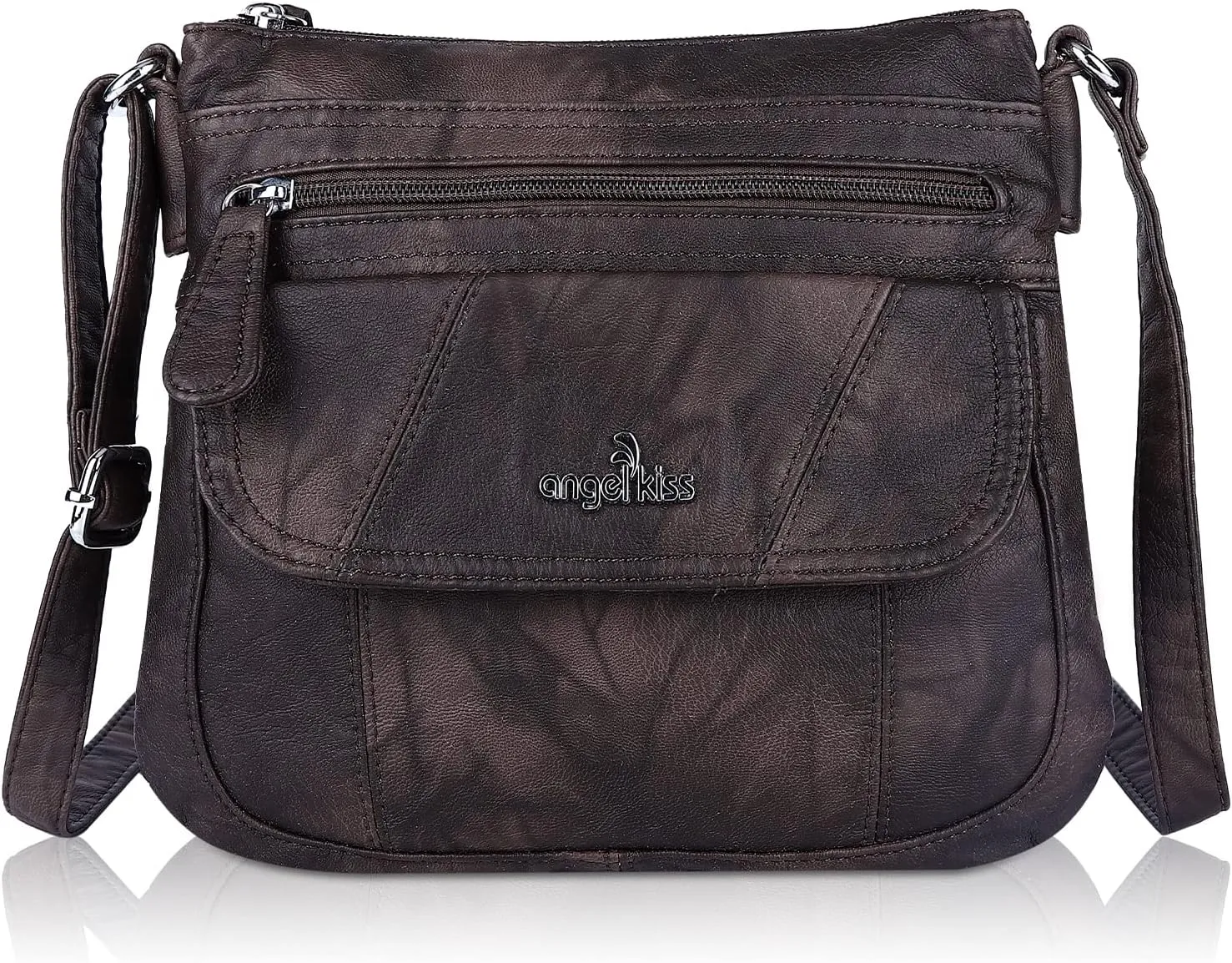 Angel Kiss Crossbody Bags for Women PU Leather Shoulder Handbag Ladies Purses and Handbag with adjustable Strap