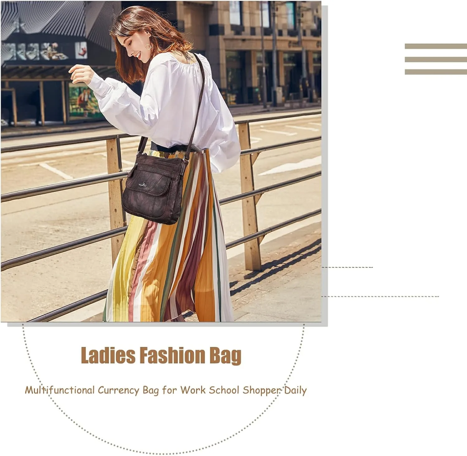 Angel Kiss Crossbody Bags for Women PU Leather Shoulder Handbag Ladies Purses and Handbag with adjustable Strap