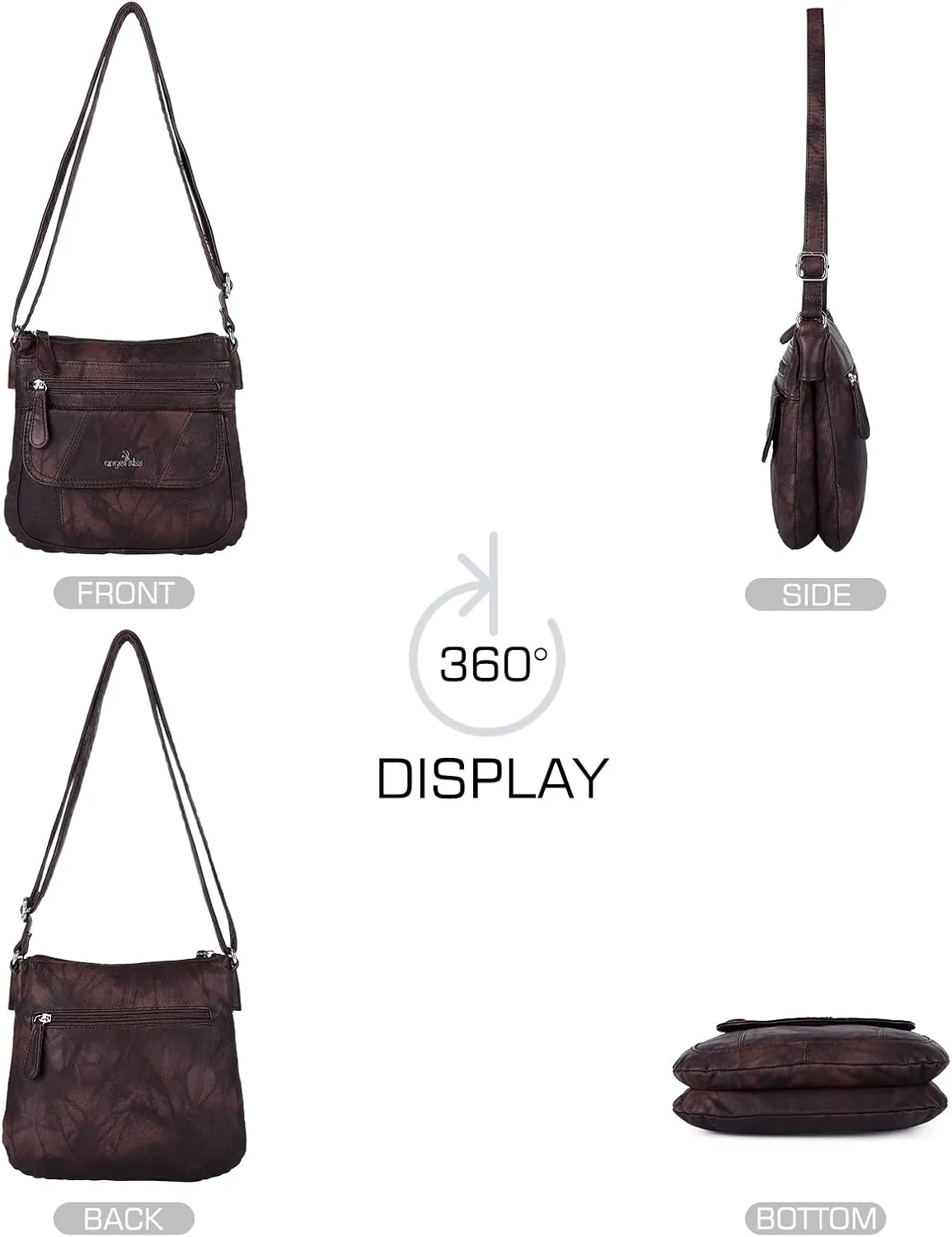 Angel Kiss Crossbody Bags for Women PU Leather Shoulder Handbag Ladies Purses and Handbag with adjustable Strap