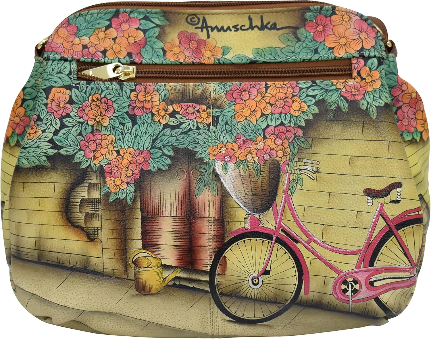 Anuschka Women’s Genuine Leather Convertible Medium Bag - Hand Painted Exterior