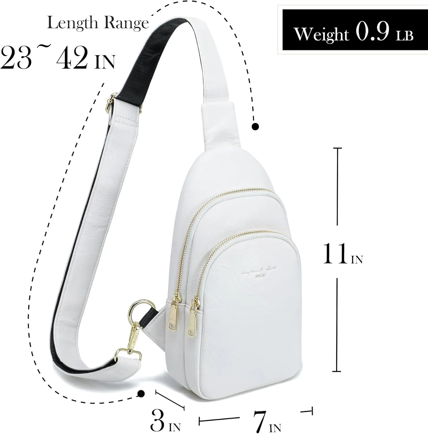 AOCINA INICAT Small Sling Bag Crossbody Vegan Leather Fanny Packs for Women Fashionable Chest Bag for Travel