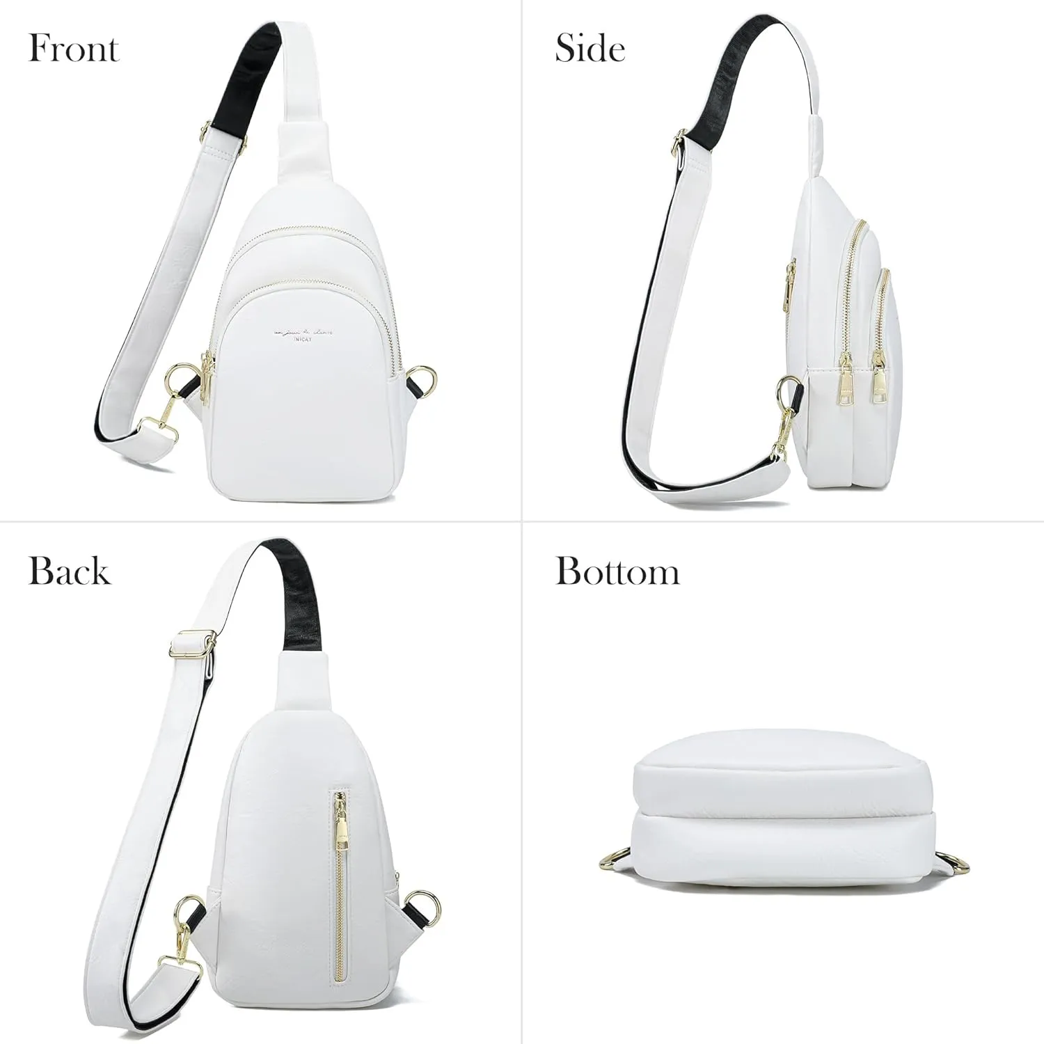 AOCINA INICAT Small Sling Bag Crossbody Vegan Leather Fanny Packs for Women Fashionable Chest Bag for Travel