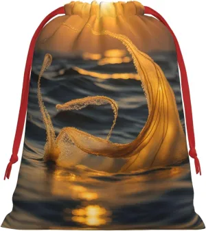 AOLXDE Mermaid Tail Christmas Drawstring Bags Party Favor Bags Reusable Candy Goody Bags Wedding Valentine