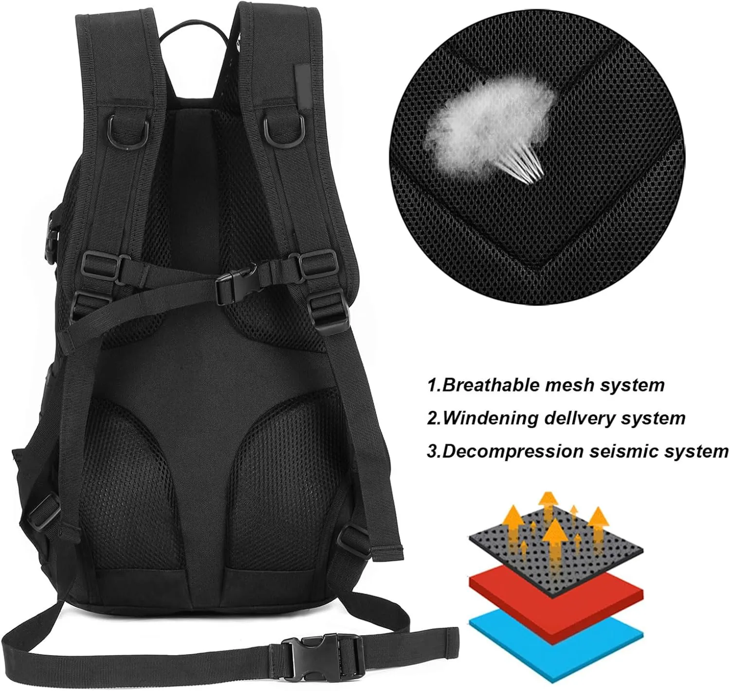 ArcEnCiel 15L Motorcycle Backpack Tactical Bag Rucksacks for Outdoor Camping Trekking Hunting with Patch
