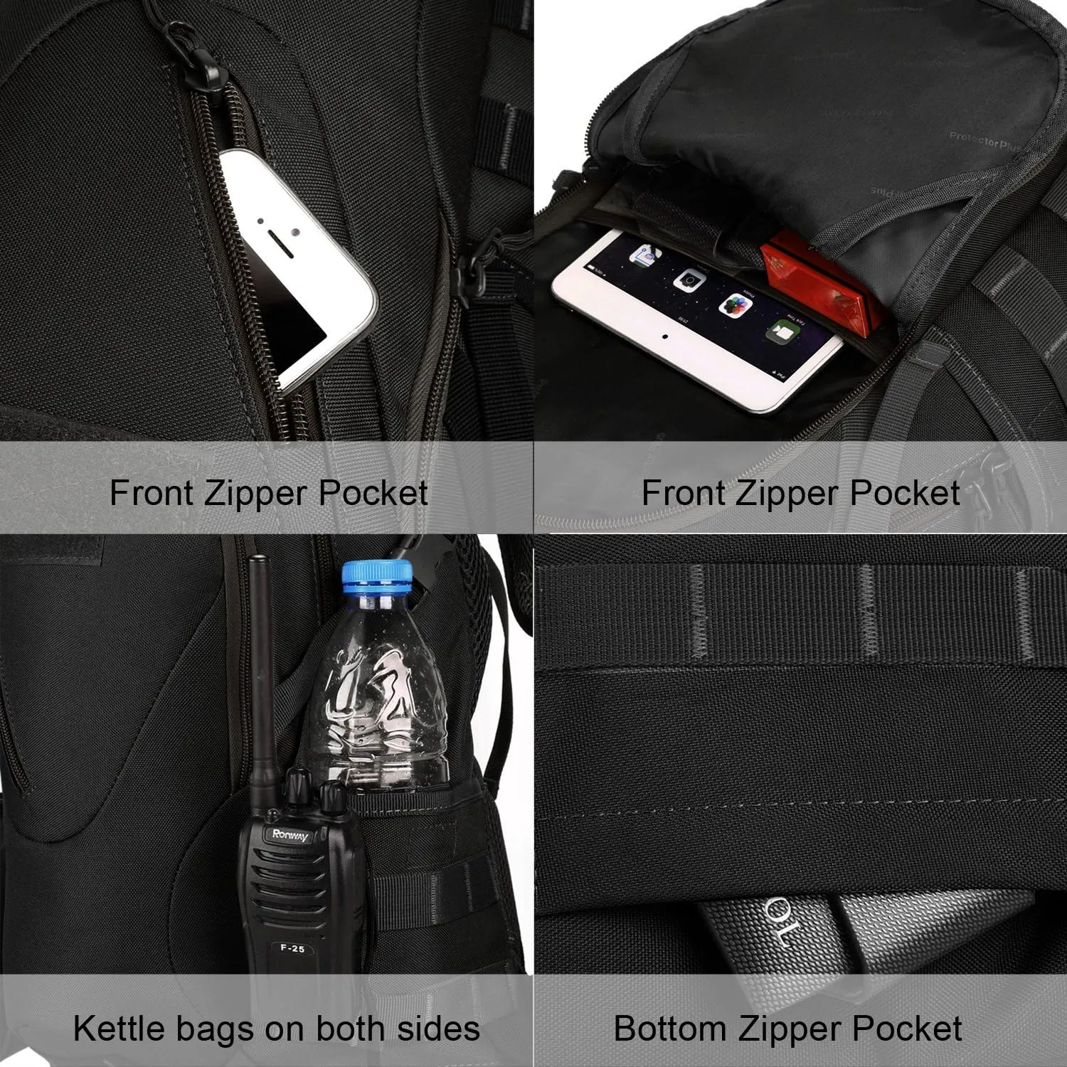 ArcEnCiel 15L Motorcycle Backpack Tactical Bag Rucksacks for Outdoor Camping Trekking Hunting with Patch