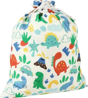 Baby Boy Gift Bags, Extra Large 24"x 20" | Premium Canvas Drawstring Bags | Reusable Fabric | Perfect for Baby Showers, Birthday Parties | Dinosaur