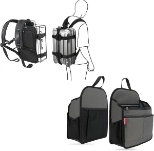 Backpack Carrying System with Adjustable Strap S and Large Backpack Organizer Insert for Laptop A4 Paperwork Document