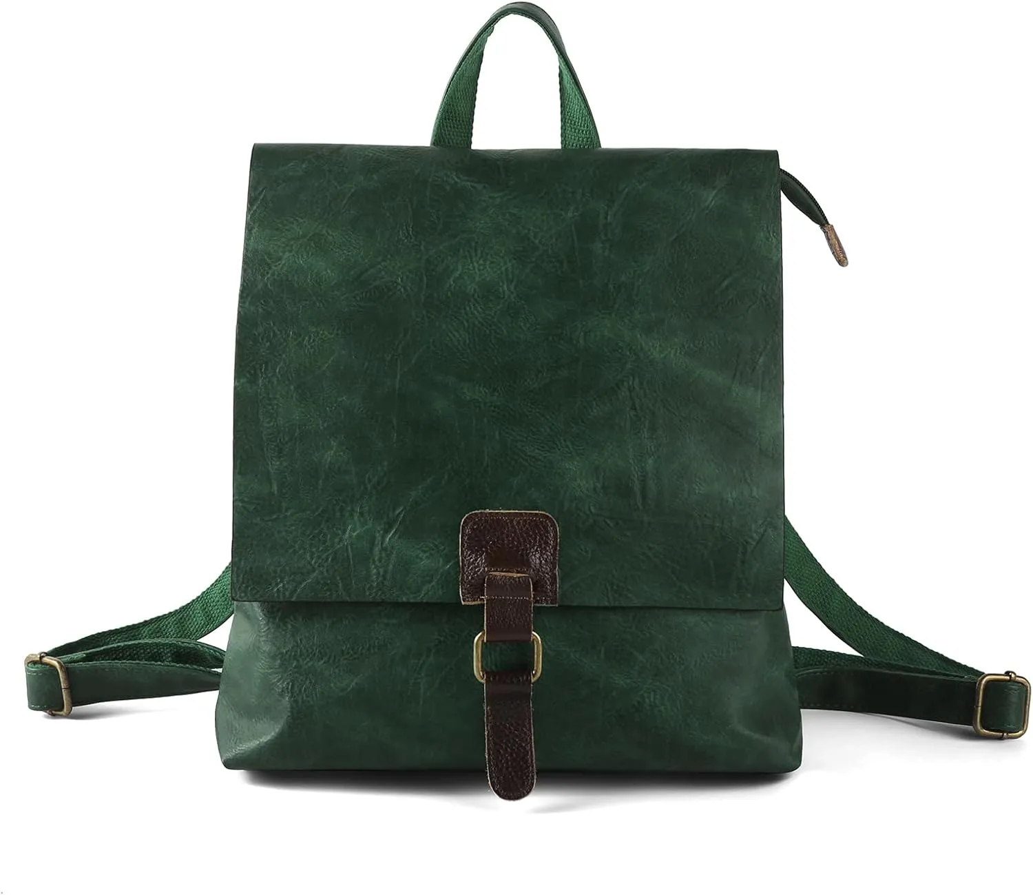 Backpack Fashion Women Large Multipurpose Design Convertible Satchel Handbags Shoulder Bag Leather Travel Backpack (Green)