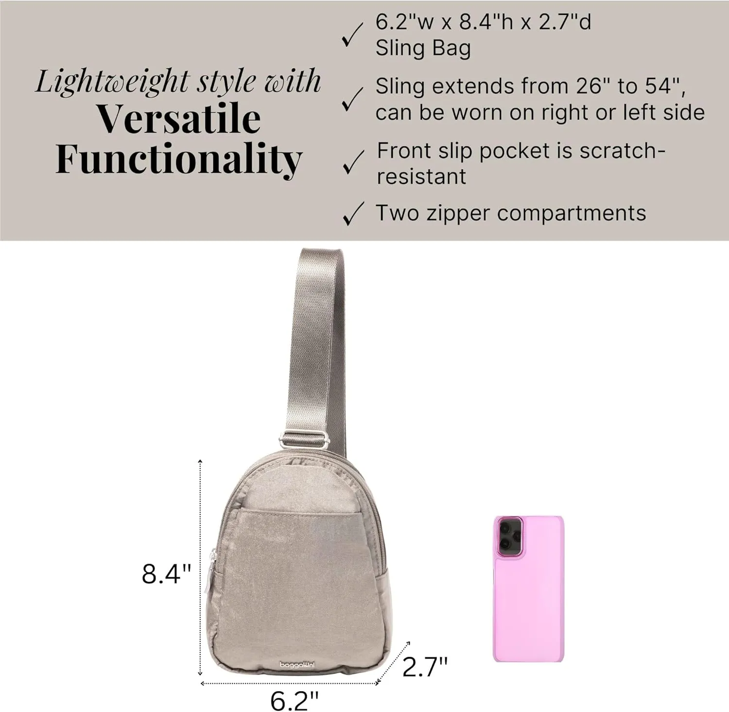 Baggallini Double Zip Mini Sling