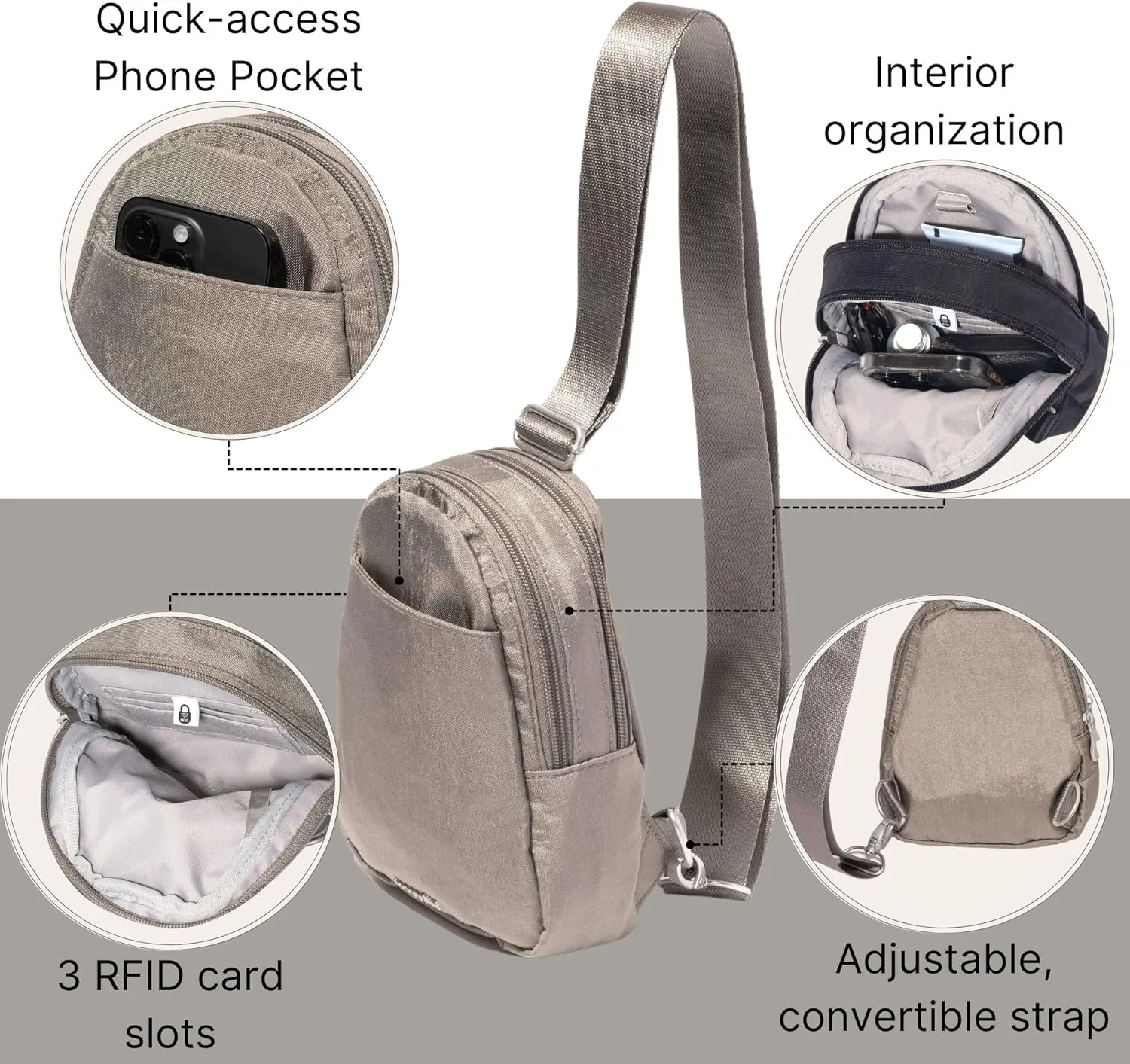Baggallini Double Zip Mini Sling