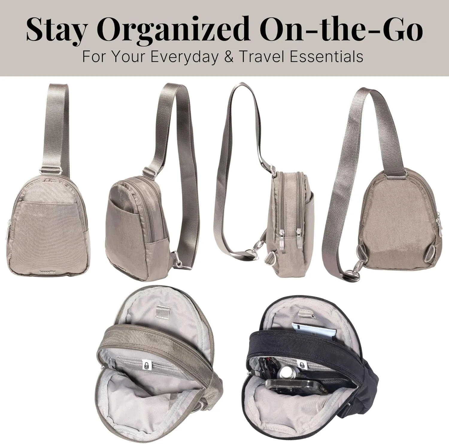 Baggallini Double Zip Mini Sling