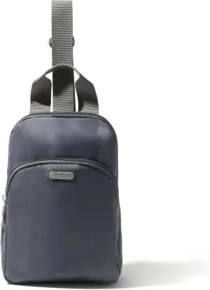 Baggallini Essential Small 12x7 Inch Sling Crossbody Bag with Convertible Adjustable Shoulder Strap