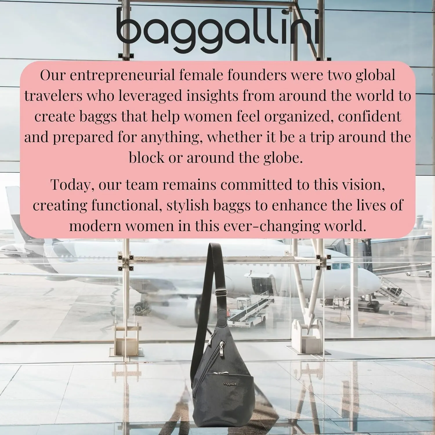 Baggallini Mini Sling - 12x7 Sling Crossbody Bag Backpack with Adjustable Shoulder Strap