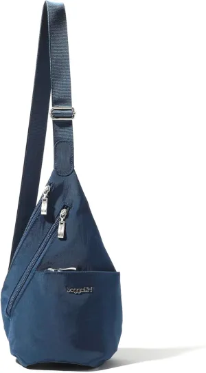 Baggallini Mini Sling - 12x7" Sling Crossbody Bag Backpack with Adjustable Shoulder Strap