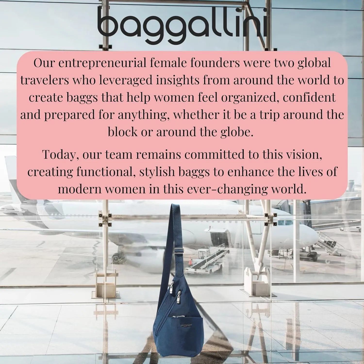 Baggallini Mini Sling - 12x7" Sling Crossbody Bag Backpack with Adjustable Shoulder Strap