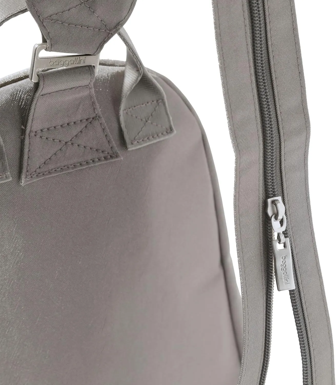 Baggallini Naples Convertible Small Daypack Sling Crossbody, Sterling Shimmer