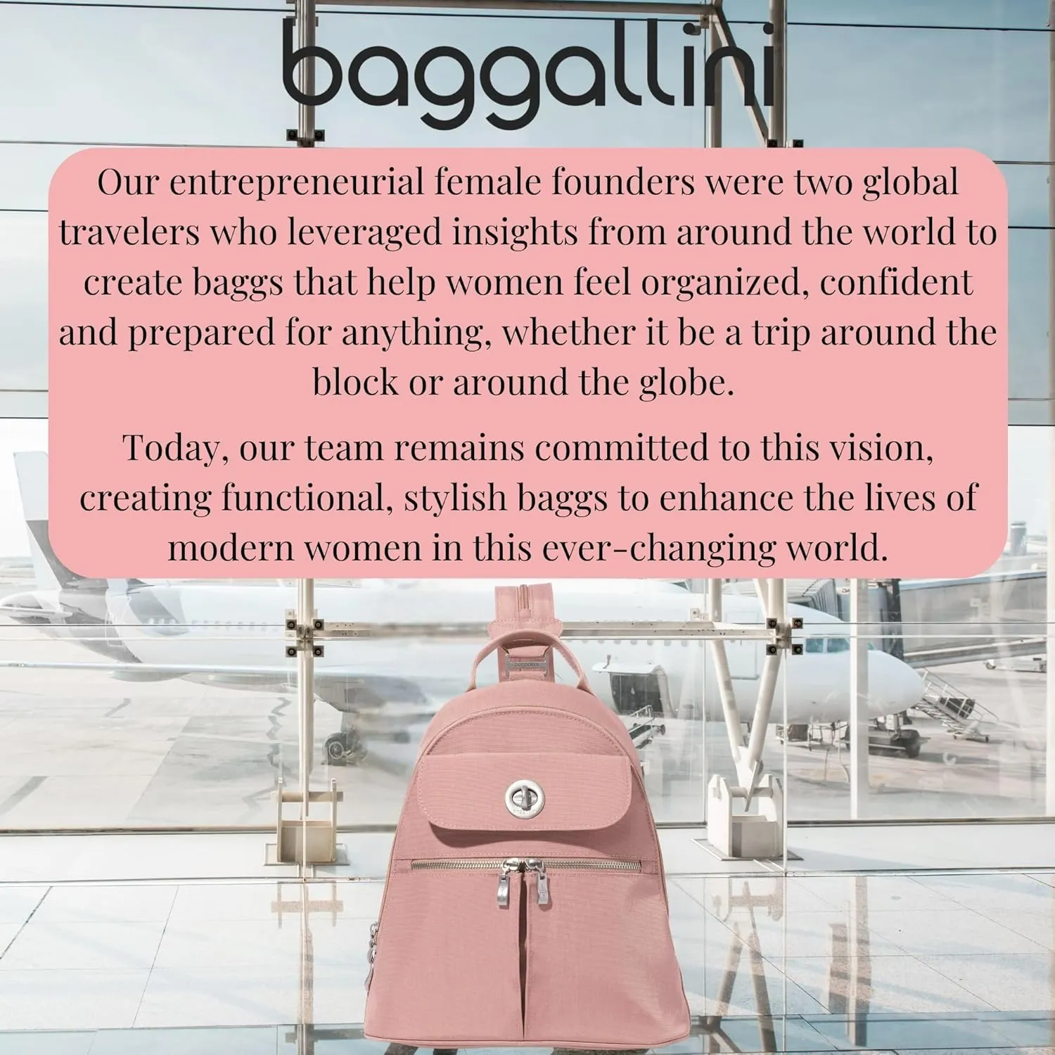 Baggallini Naples Convertible Small Daypack Sling Crossbody, Woodrose