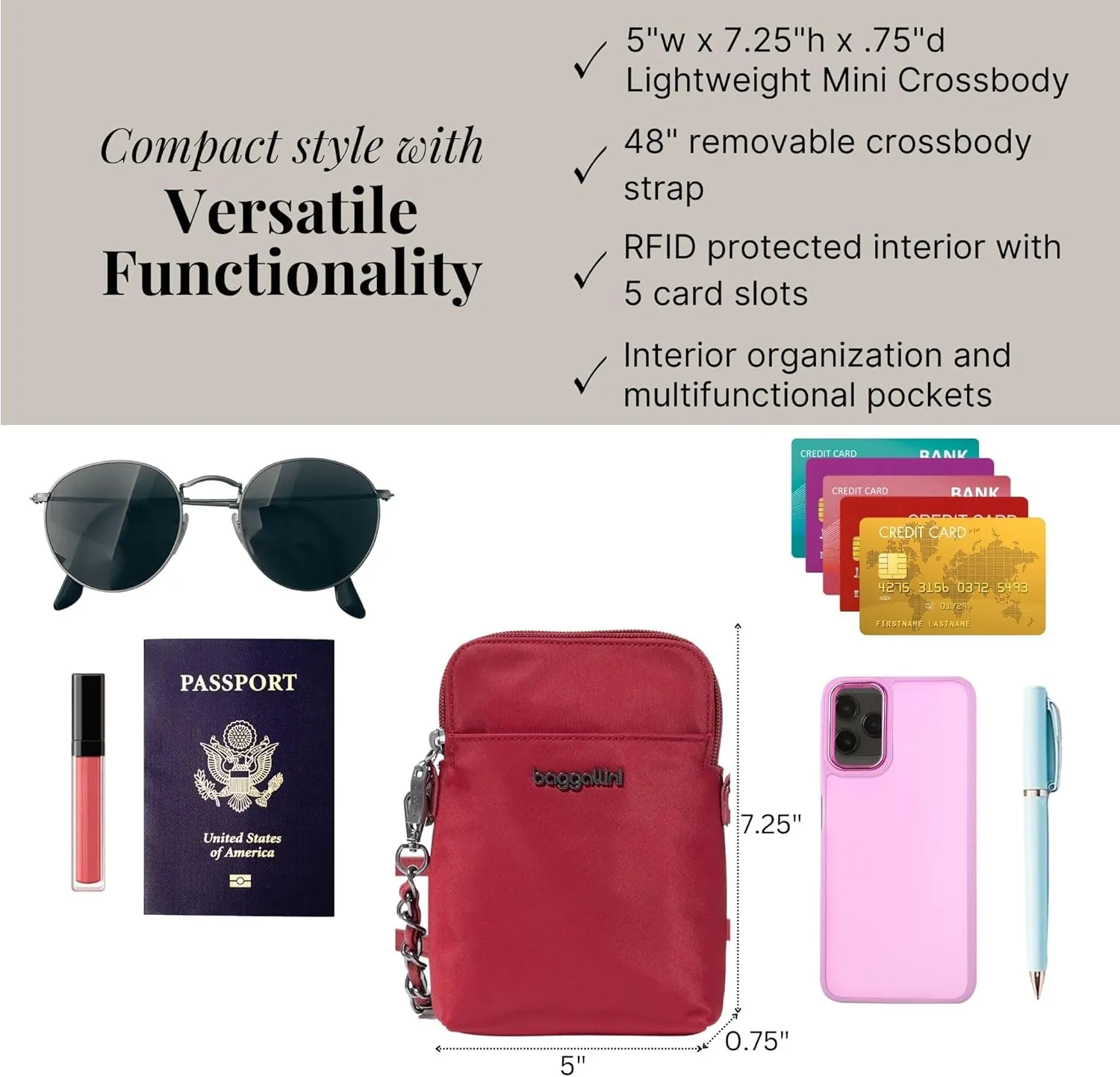 Baggallini Take Two Bryant RFID Crossbody Bag