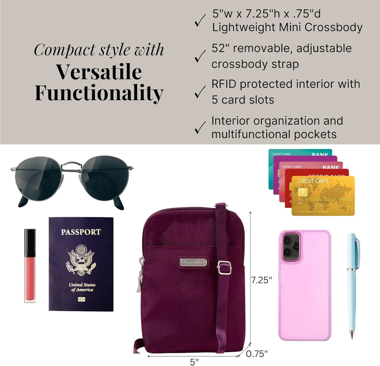 Baggallini Take Two Bryant RFID Crossbody Bag