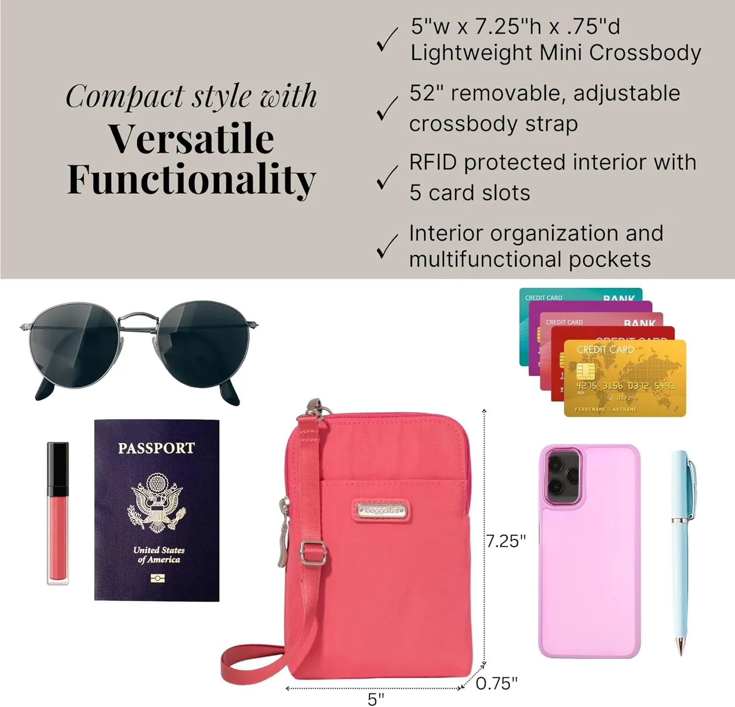 Baggallini Take Two Bryant RFID Crossbody Bag