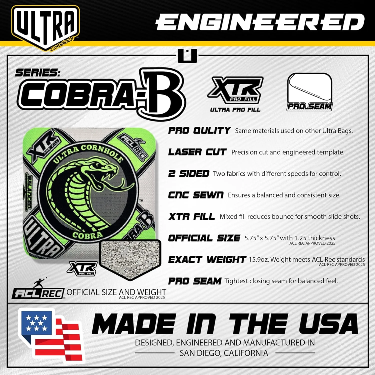 Bags Cobra-B Cornhole Bag Set - ACL Approved