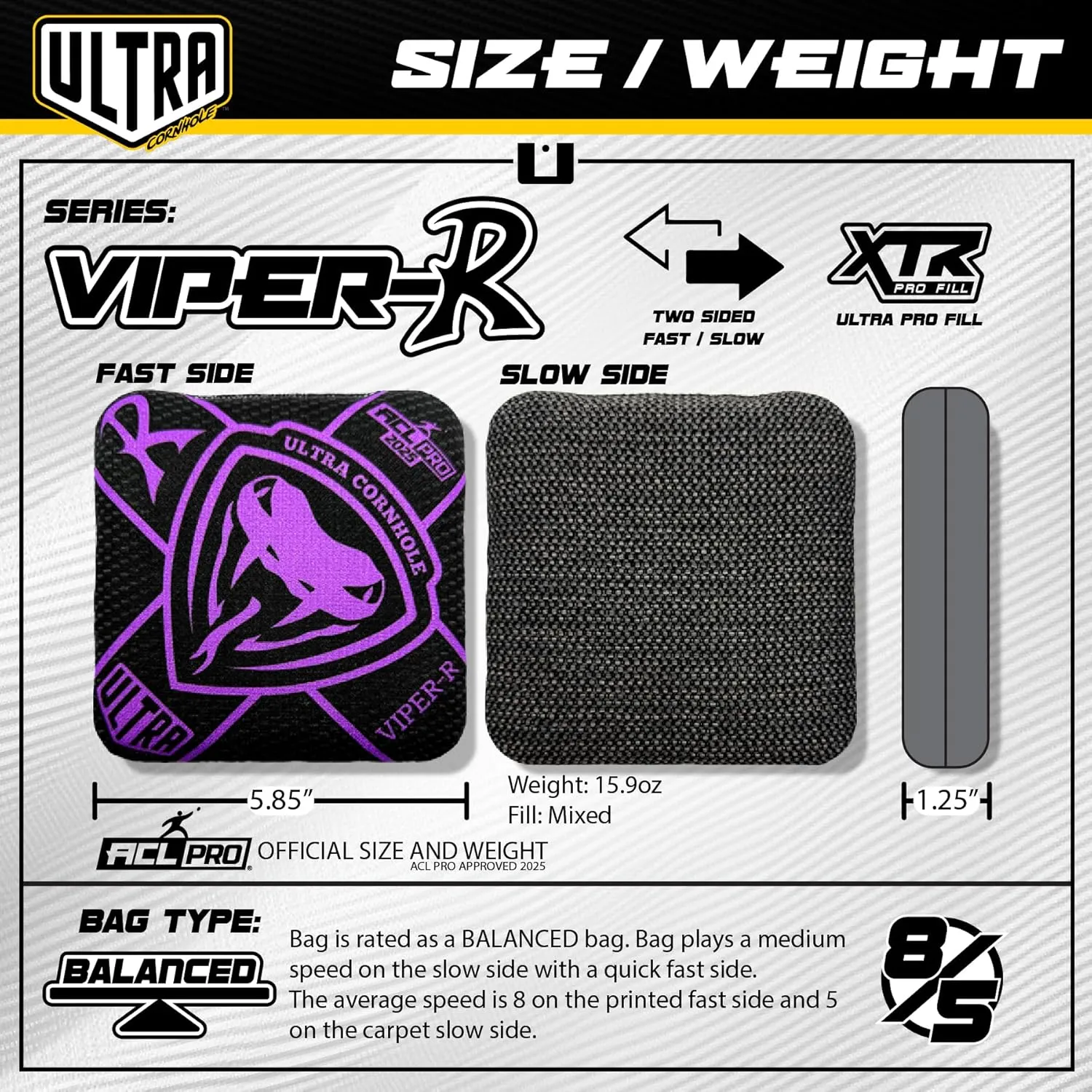 Bags Viper-R Cornhole Bag Set - ACL Approved