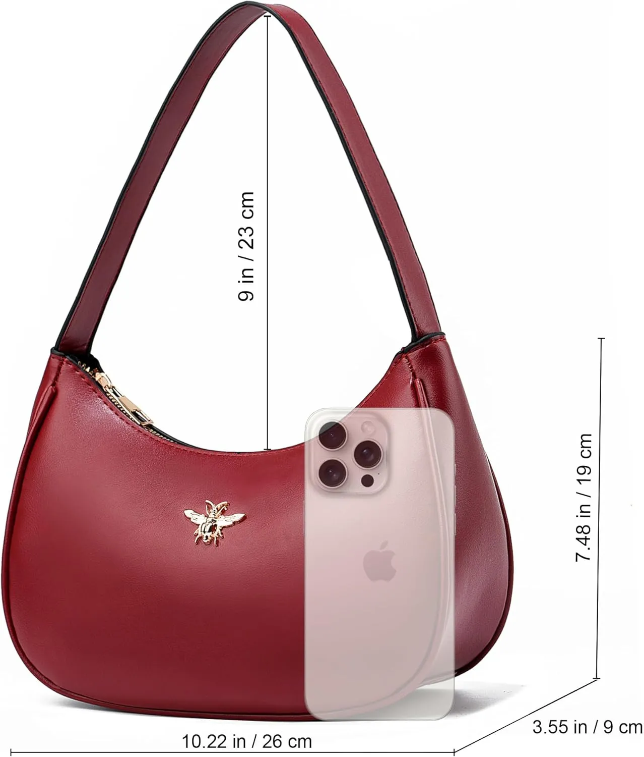 BAIKELI Crescent Shoulder Bags for Women Small Shoulder Purse Handbag Retro Classic Clutch Hobo Tote Bag Underarm Purse