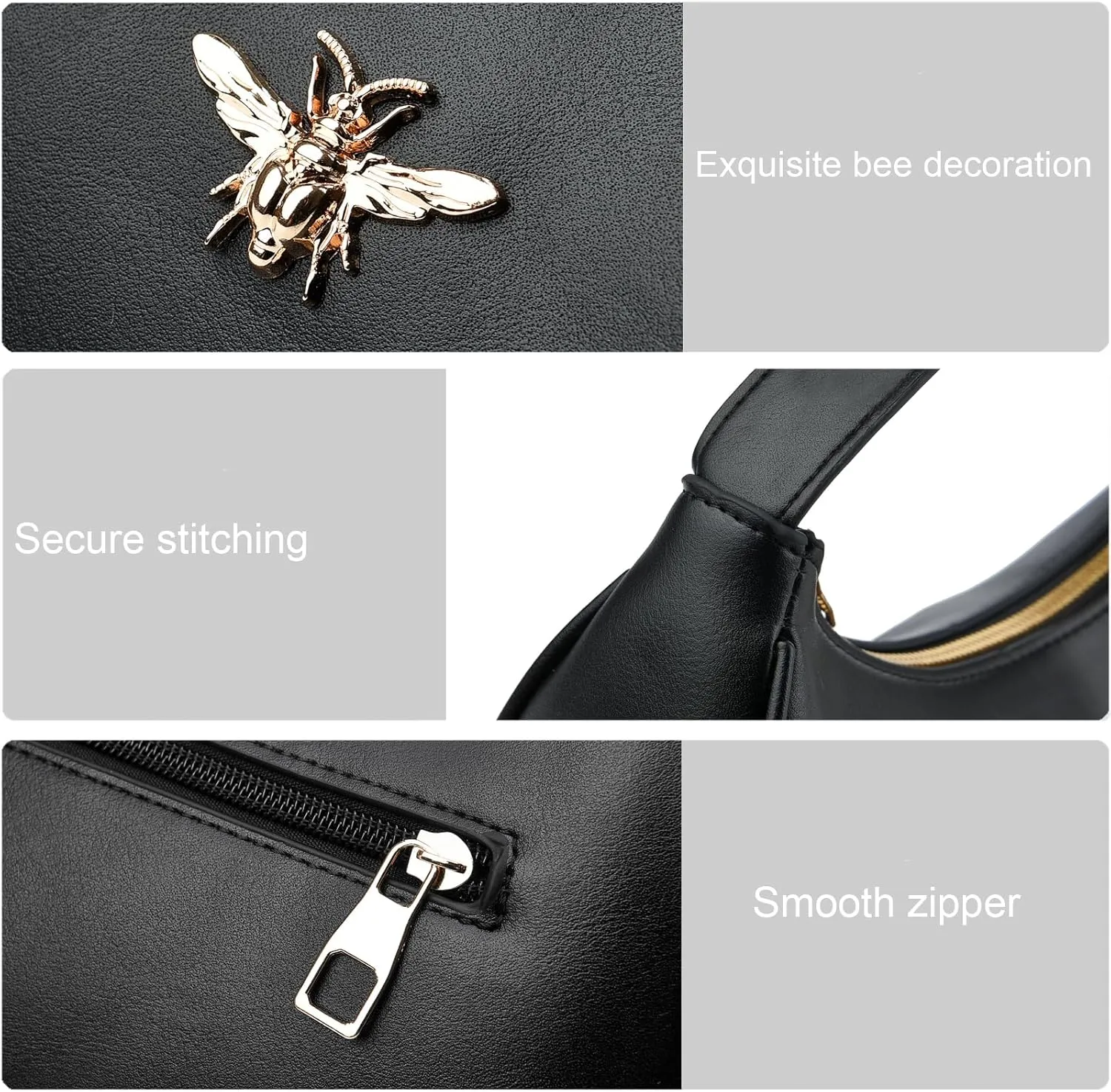 BAIKELI Crescent Shoulder Bags for Women Small Shoulder Purse Handbag Retro Classic Clutch Hobo Tote Bag Underarm Purse