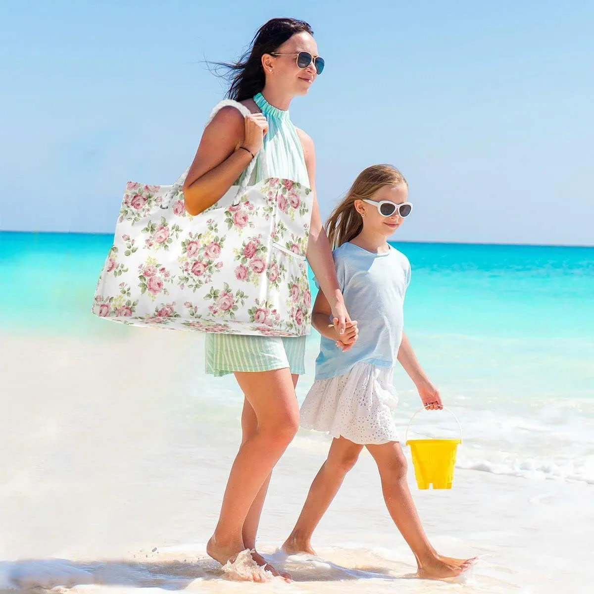 Beach Tote Bags for Women, Starfish Beach Large Beach Shoulder Bag Pool Bags Purse