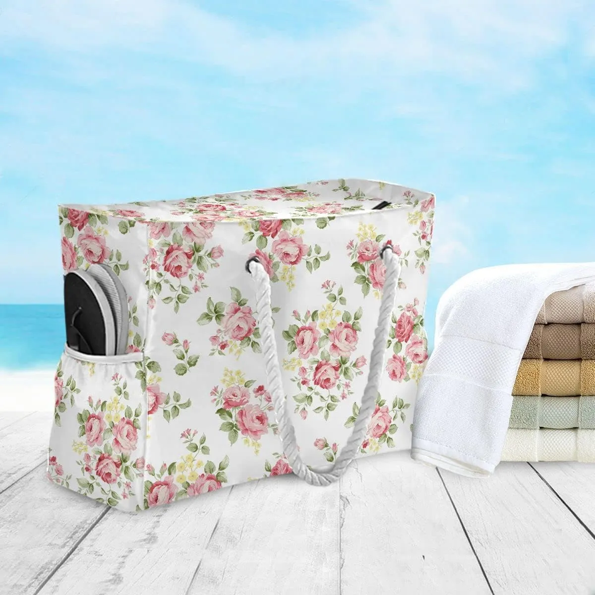 Beach Tote Bags for Women, Starfish Beach Large Beach Shoulder Bag Pool Bags Purse