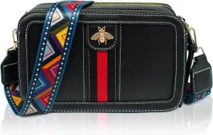 Beatfull Designer Bee Crossbody Purse for Women PU Leather Shoulder Handbag Camera Clucth