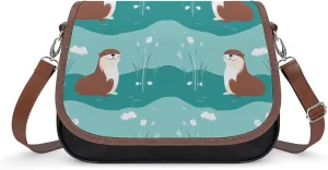 Beaver Cute Crossbody Purses for Women Leather Shoulder Bag Adjustable Shoulder Strap Handbag