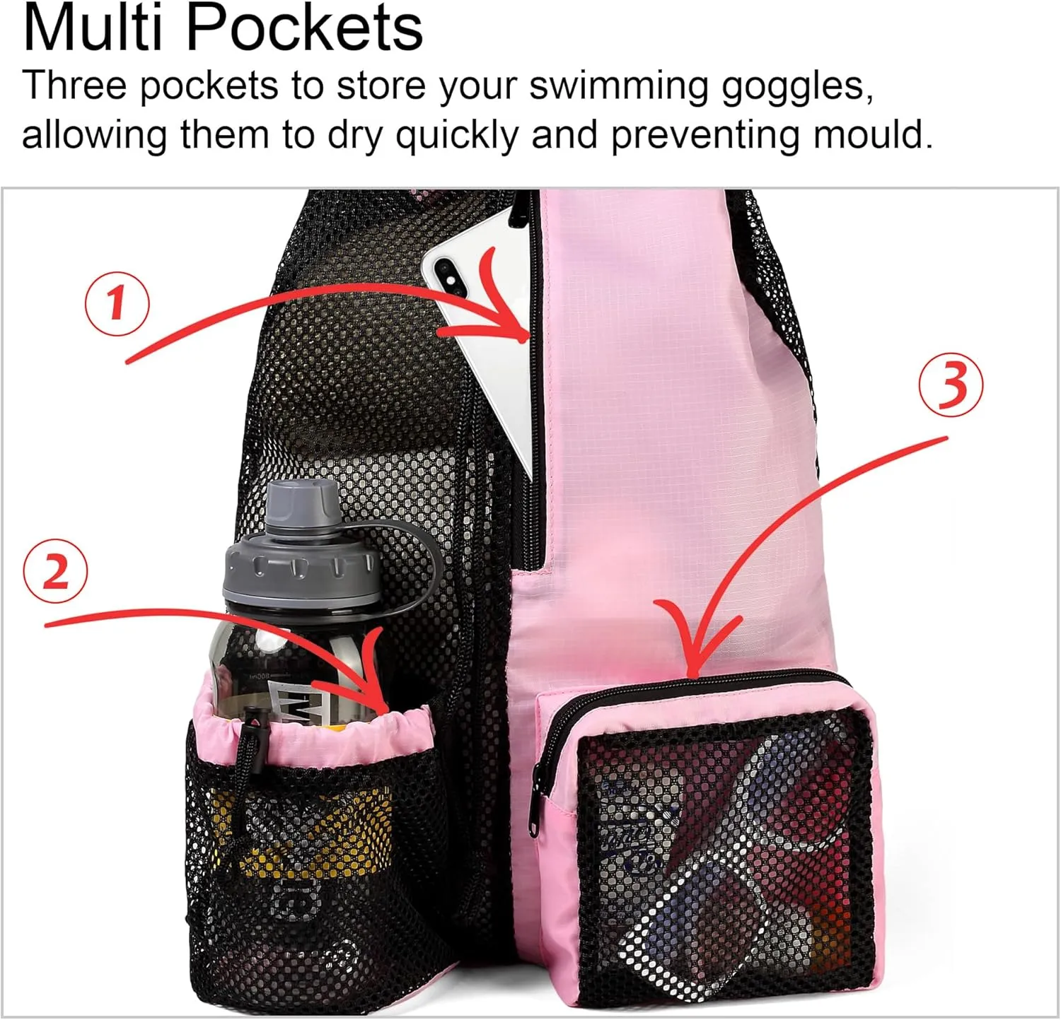 BeeGreen Drawstring Bags Backapck for Men Women Athletic Gym Sports Workout Beach Swim