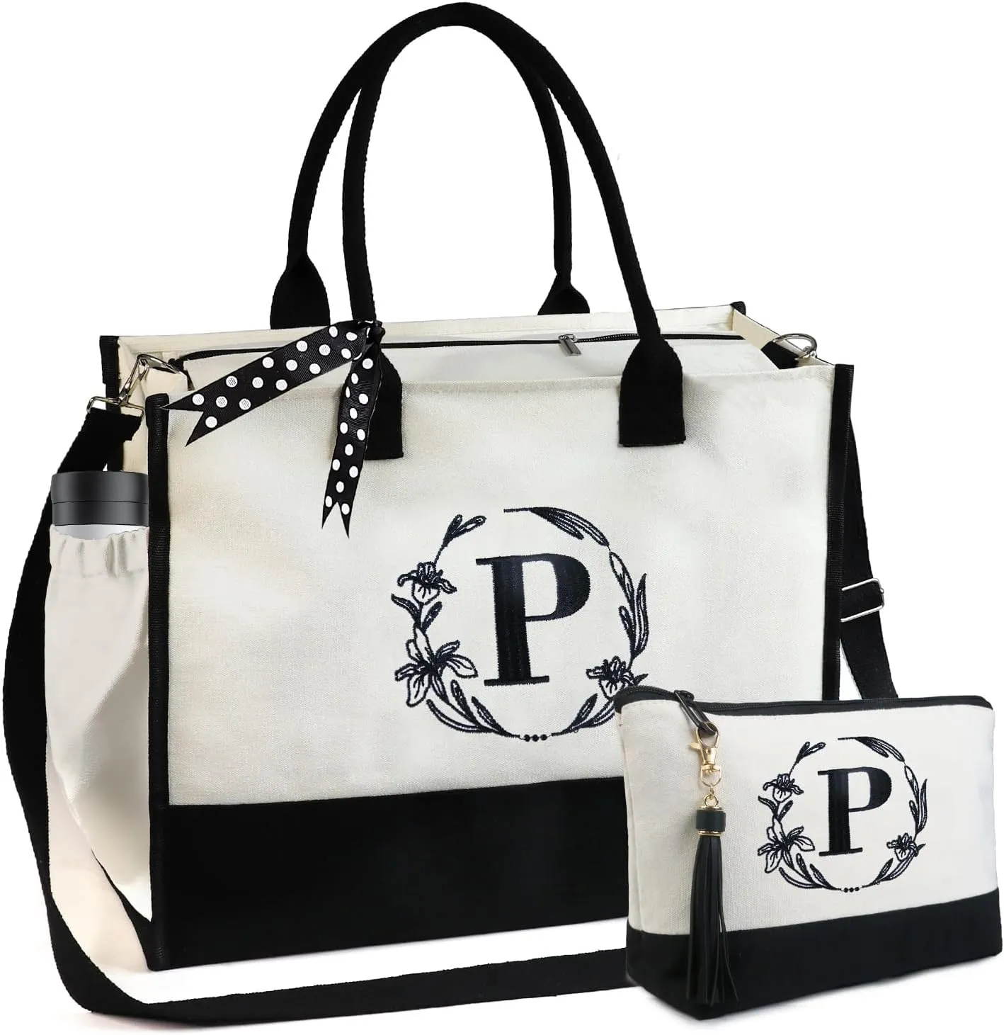 BeeGreen Personalized-Tote-Bag-for Women Mom Teacher Friends Sister Gift Bags with Comestic Bag