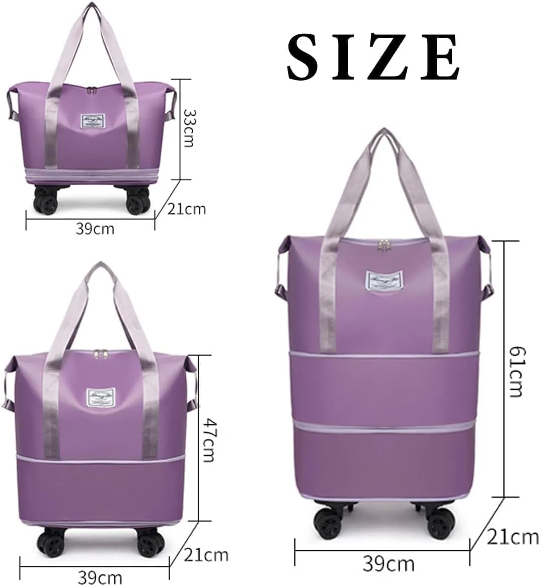 Beente Travel Bag with Wheels, Kulken Travel Bag with Shoe Organizer, 2025 New Large Capacity Travel Bags - Universal Wheel Removable (Gray)