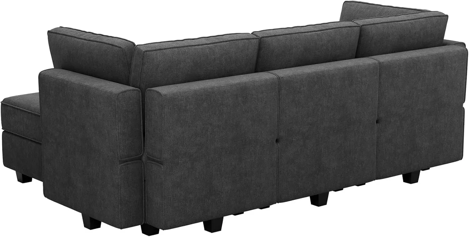 Belffin Modular Convertible Sectional Couch Bed Set With Sleeper Module in Dark Grey