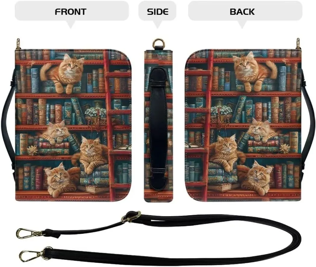 Bible Cover Case Leather Bible Coves Bible Covers Bible Carrying Case with Zipper Detachable Strap for Women Men