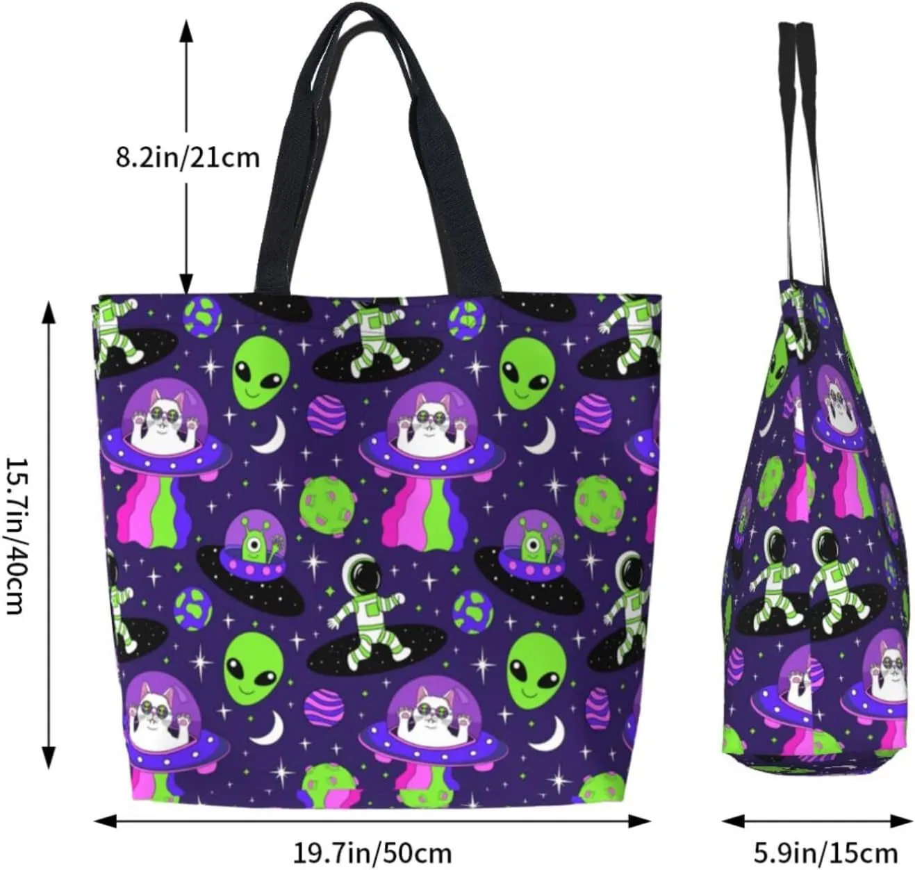 Black Skulls and Roses Reusable Grocery bags Big Capacity Shopping Bag Canvas Shoulder Tote Handbag for Women Girls