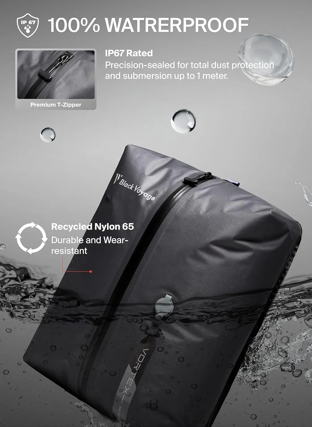 Black Voyage Vacuum Bag for Travel with Wireless Vacuum pump Reusable Compression Suitcases and Backpack Space Saver Airback Vacpack (Gray (1-Pack), 18L (With Vacuum))