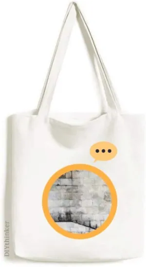 Black White Brick Modern Literature Pattern Expression Gift Sack Canvas Tote Shoulder Bag