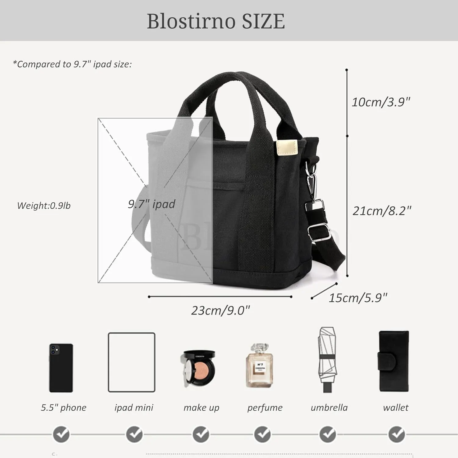 Blostirno Women's Small Canvas Tote Bag Stylish Satchel Mini Shoulder Crossbody Bags Fashion Hobo Messenger Purse Handbags
