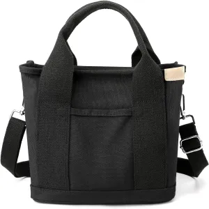 Blostirno Women's Small Canvas Tote Bag Stylish Satchel Mini Shoulder Crossbody Bags Fashion Hobo Messenger Purse Handbags